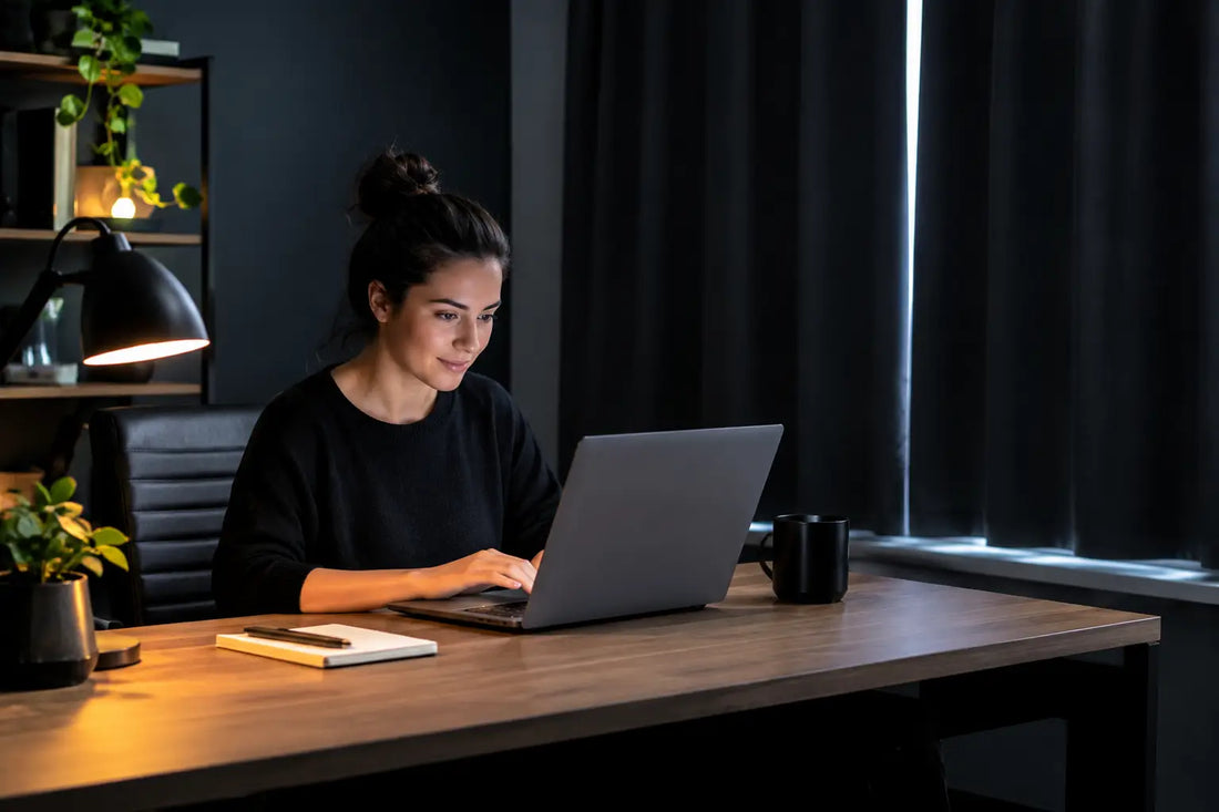 A Blackout Home Office Example That Keeps You Working