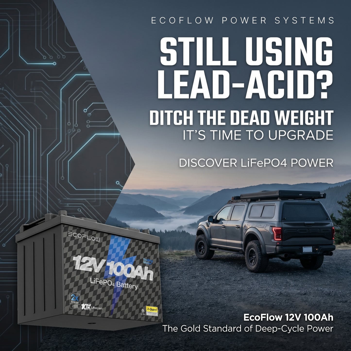 EcoFlow Lithium 12V 100Ah Deep Cycle LiFePO4 Battery