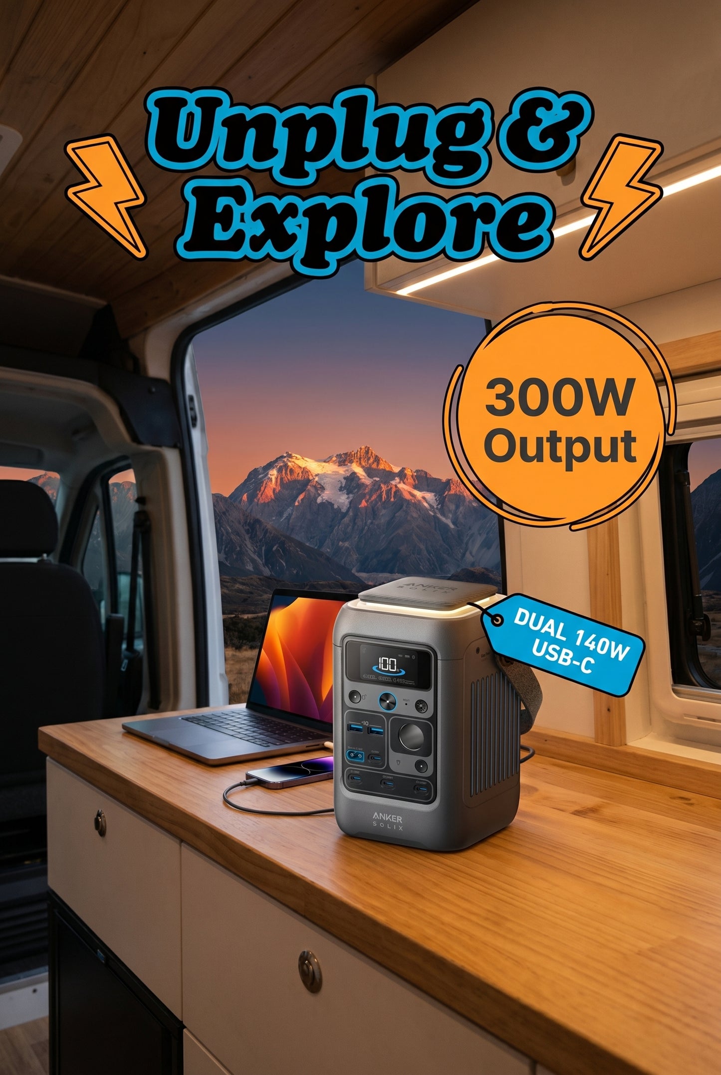 Anker SOLIX C300 DC Portable Power Station (288Wh)